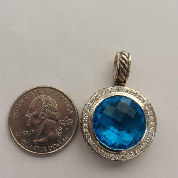 Sterling Silver Halo Cz Pendant Enhancer - Picture 6 of 14